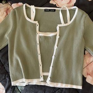 Green tank top and cardigan set!